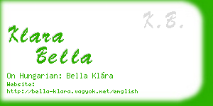 klara bella business card