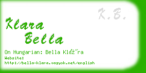 klara bella business card